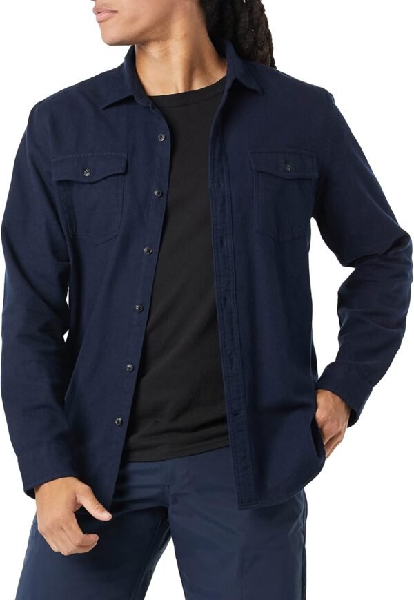 Amazon Essentials Chemise en Flanelle, à Manches Longues, Deux Poches, Coupe Ajustée Homme