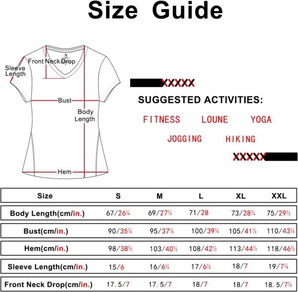 icyzone T-Shirts de Sport Femme à Manche Courtes Tops et Col en V Fitness Yoga Tee Shirt, Lot de 3 – Image 7