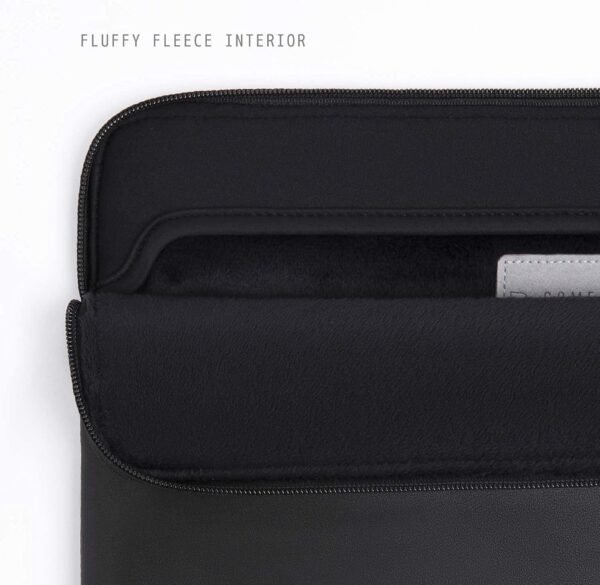 Comfyable Housse Compatible avec MacBook Air 13 Pouces M4 2025 M3 2024-2018, MacBook Pro 13 M2 M1 2022-2016, Pochette en Cuir PU pour Ordinateur Mac, Noir – Image 2