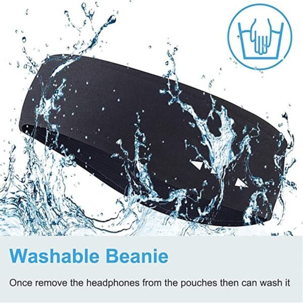 Bandeau Bluetooth Sommeil,Casque de Sommeil Bandeau Bluetooth,Bandeaux de Sport avec Haut-Parleur Mince, Bandeau Casque Bluetooth pour Dormir, Voyager, Courir, Méditer – Image 4