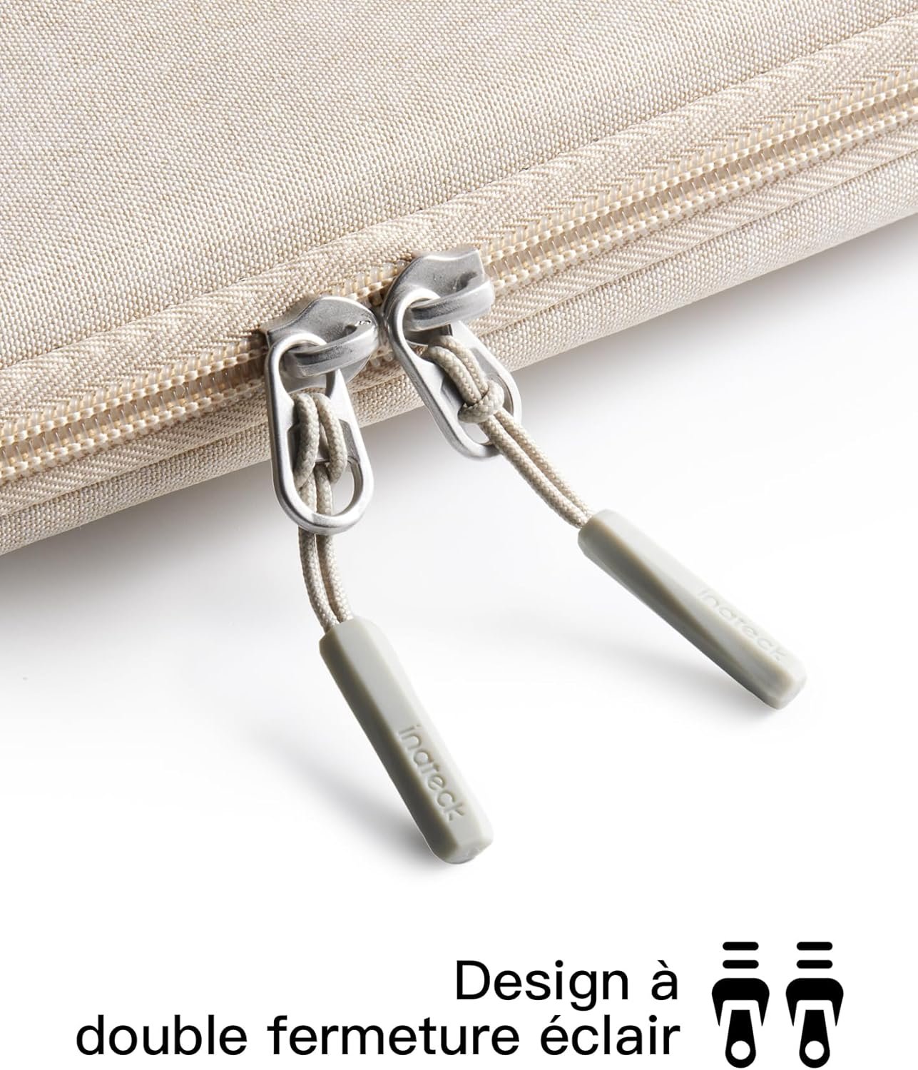 Inateck 360° Protection Housse 13 Pouces Compatible avec 13 MacBook Air M4/M3/M2/M1 2025-2018, 13 MacBook Pro M2/M1 2022-2016, 12.3 Surface Pro 11/10/9/X/8/7/6/5/4/3, XPS 13, Beige – Image 6