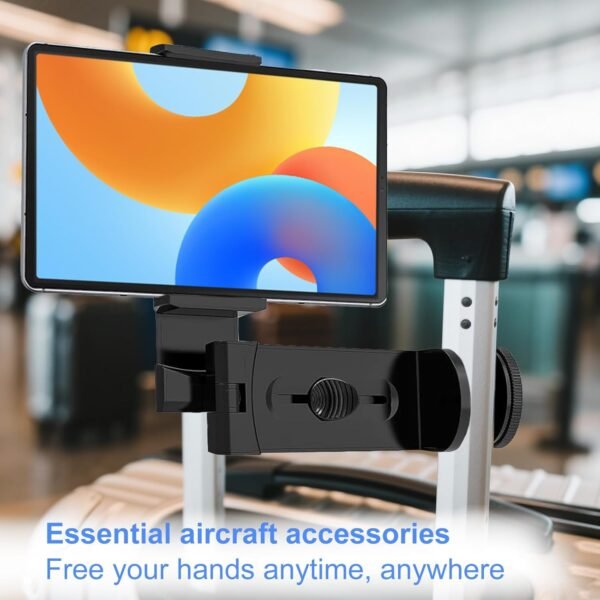 BOXOB Support Universel pour Tablette Avion, Support de Tablette Ajustable Voyage Essentiel Mains-Libres pour Vol avec Rotation 360°Compatible avec iPad/Galaxy Tabs (Tous 3,15" à 12,4") – Image 6