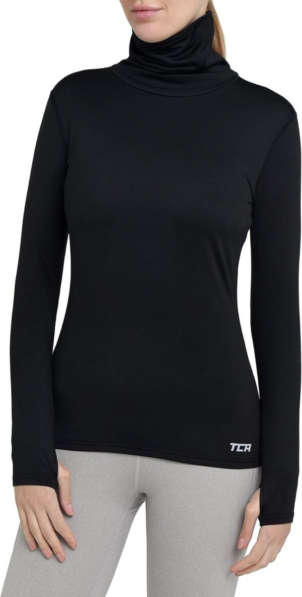 TCA Warm-Up Femme - Tee-Shirt Manches Longues de Sport et Running - avec Col Roulé