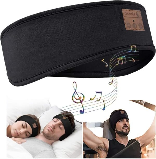 Bandeau Bluetooth Sommeil,Casque de Sommeil Bandeau Bluetooth,Bandeaux de Sport avec Haut-Parleur Mince, Bandeau Casque Bluetooth pour Dormir, Voyager, Courir, Méditer