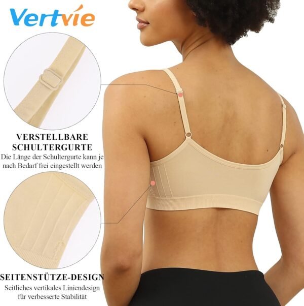 Vertvie Femme Soutien-Gorge de Sport Dentelle sans Armature Sexy Brassière Rembourré Push Up Lingerie Lace Bra Tank Top Bustier Confortable – Image 4