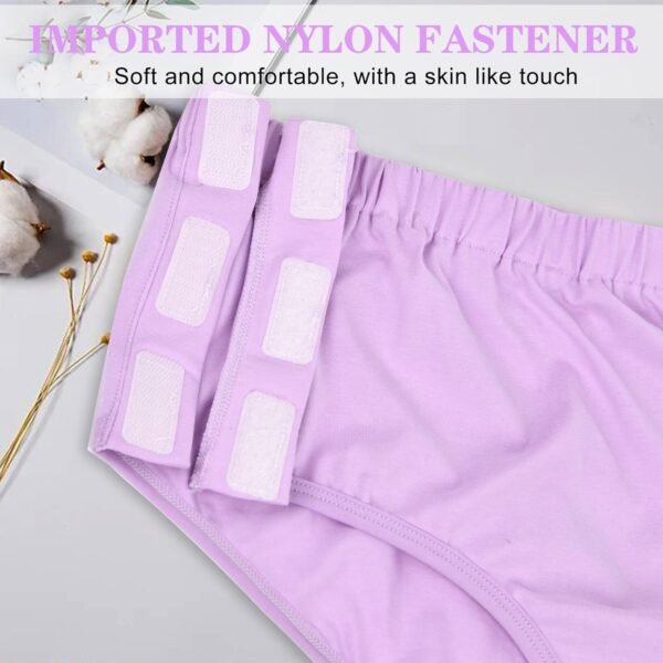 Lot de 2 slips de sous-vêtements adaptatifs faciles pour femme avec fermeture Magic Stick pour patients, personnes âgées. – Image 6