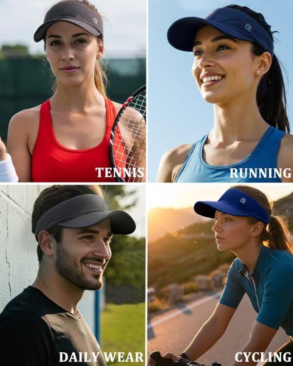 GADIEMKENSD Visières Pliables UPF 50+, Logo réfléchissant et Respirant, Design Unisexe pour Le Golf, Le Tennis, la Course et Les Voyages – Image 7