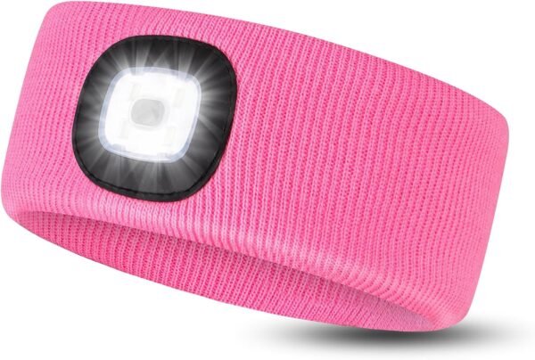 Cadeau Homme Femme Noel Richaa Bandeau Cheveux Sport Lampe Frontale Rechargeable LED pour Pêche Camping Cyclisme Jogging Running