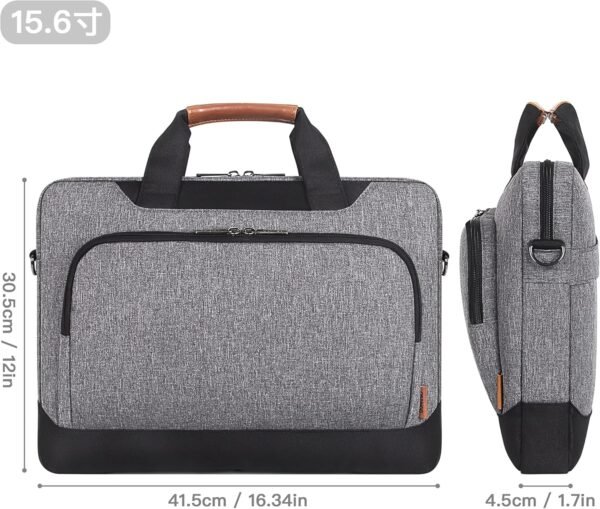 DOMISO 15-15.6 Pouces Sac pour Ordinateur Portable Affaires Mallette Compatible avec 15.6'' Lenovo Ideapad 330/ MacBook Pro/HP EliteBook 850 G3/Envy x360 15/Latitude 3580/Acer Chromebook/Asus,Gris – Image 5
