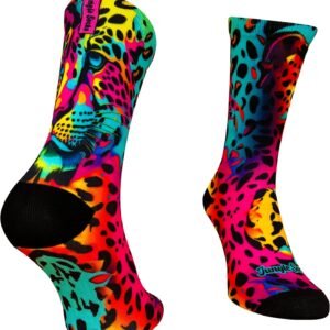 Jungle Socks Chaussettes de sport longues colorées et amusantes pour hommes et femmes, pour le CrossFit, le cyclisme, la course à pied, le VTT. Conçu en Europe.