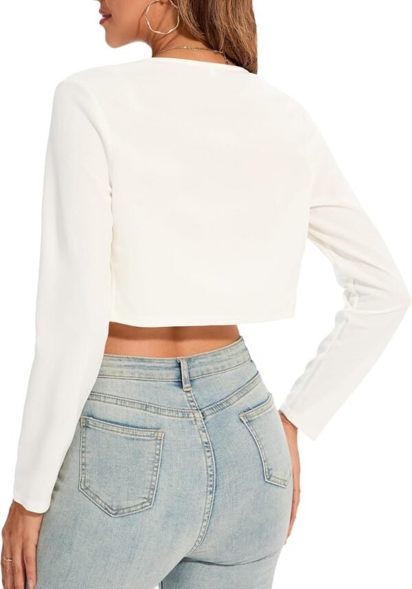 Hobrounn Boléro à manches longues pour femme - Cardigan élégant et festif – Image 5