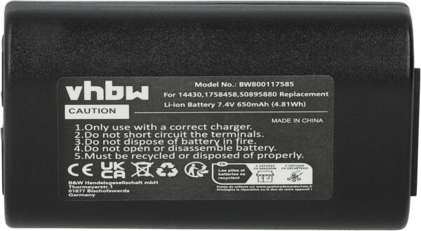 vhbw Batterie Remplacement pour Dymo 1758458, S0895880, S0915380, W003688 pour imprimante, Scanner, imprimante d'étiquettes (650mAh, 7,4V, Li-ION) – Image 3