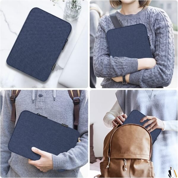 MoKo 9-11 Pouces Tablette Housse Sac de Transport pour New 11" iPad Air M3, iPad A16 2025, iPad Pro 11 M4, Air 5/4/3, iPad 10/9/8th Gen, Tab S8/S9 11", Marine Bleu – Image 8