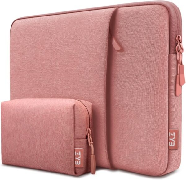 ZYB Housse Ordinateur 13 Pouces Pochette,Étanche Housse pour Macbook Air 13 Pouces M4 M3 M2 M1 2025-2017,MacBook Pro 14/13 Pouces M4 M3 M2 M1 2025 2024-2012 etc 13.3 Portable Protection-Rosa