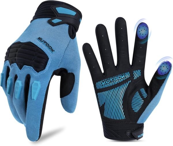 KUTOOK Gants de Cyclisme pour Hommes VTT Gants Cyclisme pour Ecrans Tactiles Gants de Vélo de Route AntidéRapants, Adaptés aux Sports de Plein Air