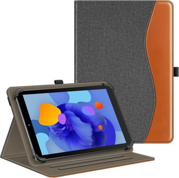 FINTIE Coque Universelle pour Tablette 10 Pouces (9''-10.5''/10.9''/11''), Housse Multipositions pour Tablette TECLAST, Blackview, YESTEL, YOTOPT, MEBERRY, OSCAL etc, Gris/Marron