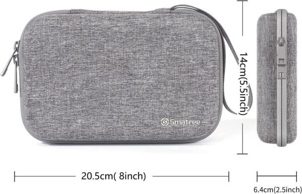Smatree Étui Rigide pour Apple Magic Mouse, Chargeur Magsafe, Adaptateur Secteur, Câble USB, Pencil, Étui de Rangement pour Accessoires Électroniques pour Macbook, Petit Sac - Gris – Image 7