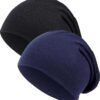 Kavya Bonnets Homme Hiver Bonnet De Nuit Homme Femme Durag Homme Adapté pour Le Sport Chimio Le Cyclisme 2 Pièces