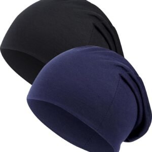 Kavya Bonnets Homme Hiver Bonnet De Nuit Homme Femme Durag Homme Adapté pour Le Sport Chimio Le Cyclisme 2 Pièces