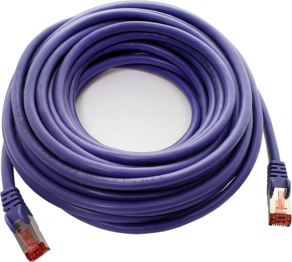 1aTTack.de - 10x 0,5 m câble patch CAT6 S/FTP PIMF blindage CAT.6 câble réseau RJ45 câble Ethernet DSL LAN routeur commutateur modem panneau de brassage - violet - 10 pièces – Image 9
