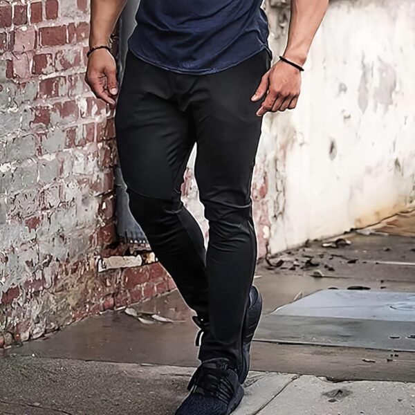 BROKIG Jogging Homme Sport Pantalon de Double Poche,Pantalons Fitness Zippés et Stretch pour Hommes Pantalon Survêtement Coton – Image 5