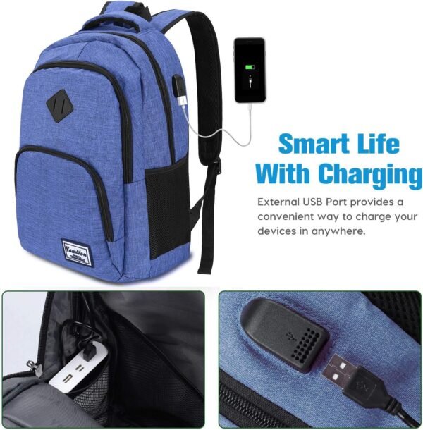 YAMTION Sac a Dos Garcon et Fille,Cartable Ecole pour College Lycéens Université Cartable Ado Ordinateur d'affaires – Image 7