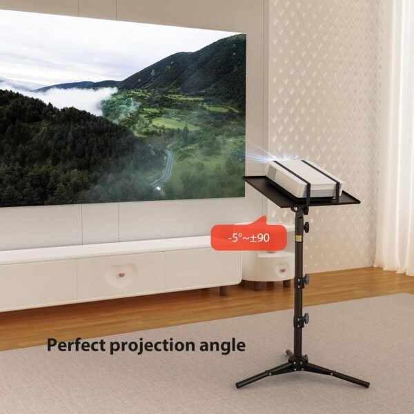 LEORFI Support Vidéoprojecteur - Hauteur Réglable 60-115 cm avec Plateau Rotatif, Trépied Stable Anti-Dérapant pour Home Cinéma/Bureau/DJ - Charge Max 10 kg, Base Élargie – Image 8