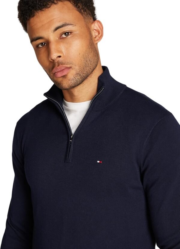 Tommy Hilfiger Pull avec Fermeture Éclair Homme Essential Cotton Mock Fermeture Éclair Demi-Longueur – Image 3