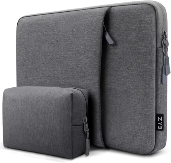 ZYB Pochette Ordinateur 15.6 Pouces, Étanche Housse Ordinateur 15 15,6 Pouces pour 15" Notebook Lenovo Thinkpad Ideapad HP Dell Acer ASUS Chromebook Mac 15 16 etc Pochette PC Portable 15.6"-Gris Foncé