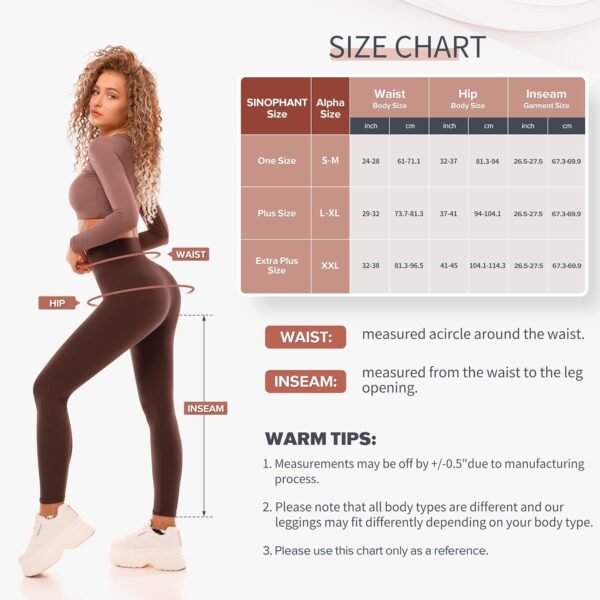 SINOPHANT Legging Polaire Femme Legging Chaud Femme Hiver Thermique Pantalon Taille Haute Élastiques pour Le Sport – Image 6
