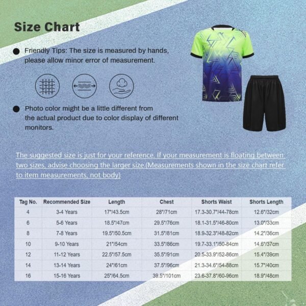 Oyolan Enfant Garçon Ensemble Sport Maillot et Short Football Basketball Survêtement Eté Uniforme Foot – Image 5