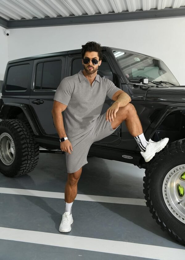 KUYIGO Men's Polo Shirt and Shorts 2-Piece Set Summer Fashion Casual Sweat Suits M-3XL – Image 6