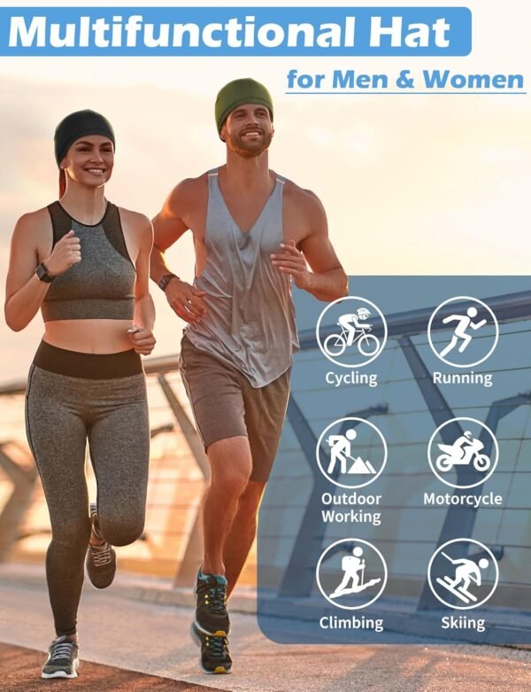 MELLIEX 3 Pièces Bonnets de Cyclisme sous Casque, Bonnet de Sport Respirant en Soie Glacée Été, Multifonctionnelle Skull Cap pour Hommes et Femmes – Image 5
