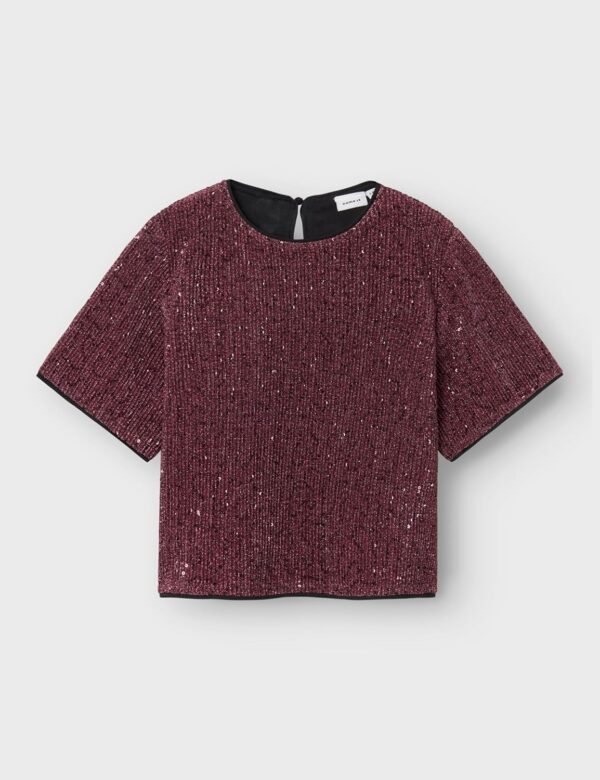 NAME IT Nkfrunic Sequin SS Top Chemisier à Manches Courtes Fille – Image 3