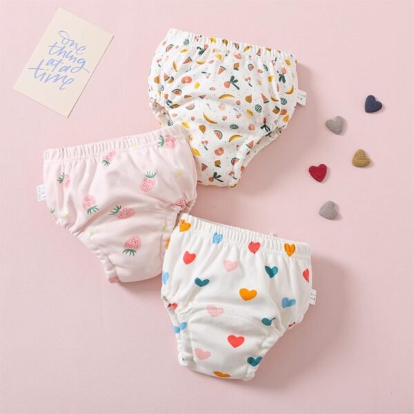 Yealoo Lot de 3 Culotte d'apprentissage en Coton pour Garçon, Lavable et Réutilisable, pour l'Entraînement à la Propreté, pour Les Enfants de 1 à 3 Ans – Image 2