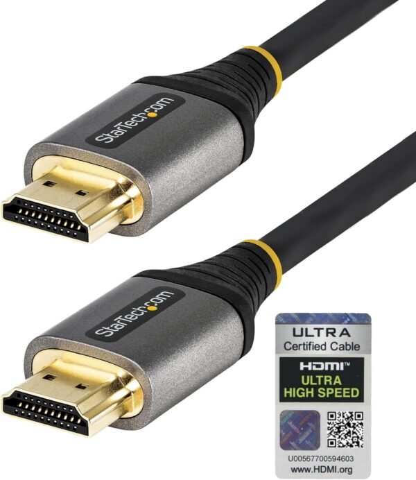 StarTech.com Câble HDMI 2.1 8K - 3m - Câble HDMI Certifié Ultra High Speed 48Gbps - 8K 60Hz/4K 120Hz HDR10+ eARC - Câble Ultra HD 8K HDMI - Écran/TV/Affichage - Gaine Flexible TPE (HDMM21V3M)
