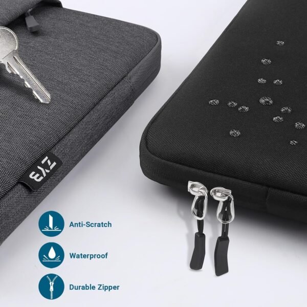 ZYB Pochette Ordinateur 15.6 Pouces, Étanche Housse Ordinateur 15 15,6 Pouces pour 15" Notebook Lenovo Thinkpad Ideapad HP Dell Acer ASUS Chromebook Mac 15 16 etc Pochette PC Portable 15.6"-Gris Foncé – Image 5