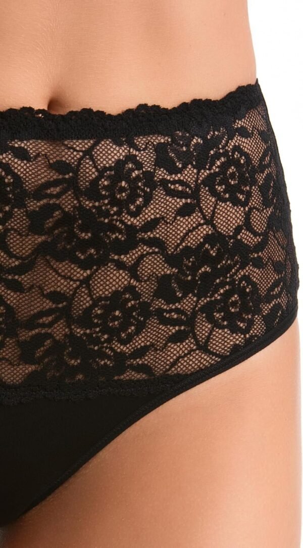 Teyli – Culotte Taille Haute en Coton avec Panneau en Dentelle à l’Avant, conçue pour Un Confort Optimal et Une Silhouette lissée. – Image 5