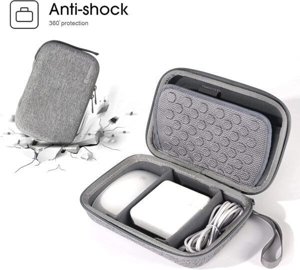 Smatree Étui Rigide pour Apple Magic Mouse, Chargeur Magsafe, Adaptateur Secteur, Câble USB, Pencil, Étui de Rangement pour Accessoires Électroniques pour Macbook, Petit Sac - Gris – Image 5
