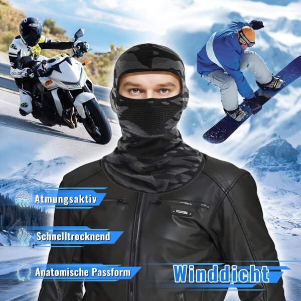 Zidoley Lot de 2 cagoules de moto, coupe-vent, rafraîchissantes, demi-masques, cagoules de ski, accessoires de moto, convient pour les sports de plein air, le ski, la moto, la pêche et le cyclisme – Image 2