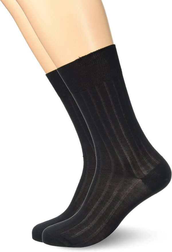 Dim Chaussettes Homme Fil D'Écosse Côtes Fines Élégance et Finesse x2