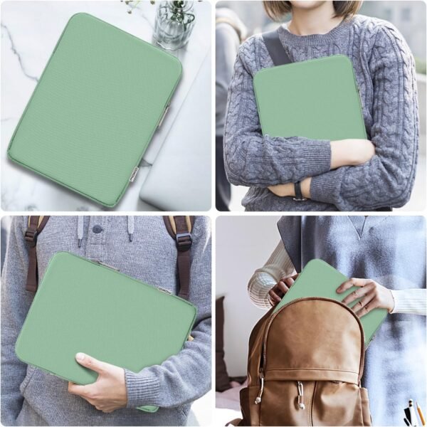MoKo 9-11 Pouces Tablette Housse Sac de Transport pour New 11" iPad Air M3, iPad A16 2025, iPad Pro 11 M4, Air 5/4/3, iPad 10/9/8th Gen, Tab S8/S9 11", Bodhi Verte – Image 8