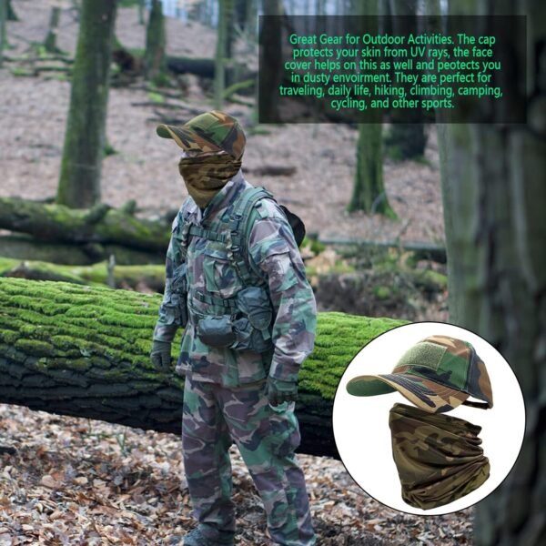 ehsbuy Camo Casquette Homme avec Refroidissement Cache-Cou Casquettes de Baseball Visage Écharpe Armée Tactique Militaire Chapeau Tour de Cou pour Courir Chasse Cyclisme Sports – Image 7