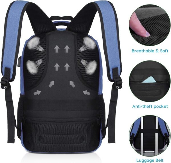 YAMTION Sac a Dos Garcon et Fille,Cartable Ecole pour College Lycéens Université Cartable Ado Ordinateur d'affaires – Image 5