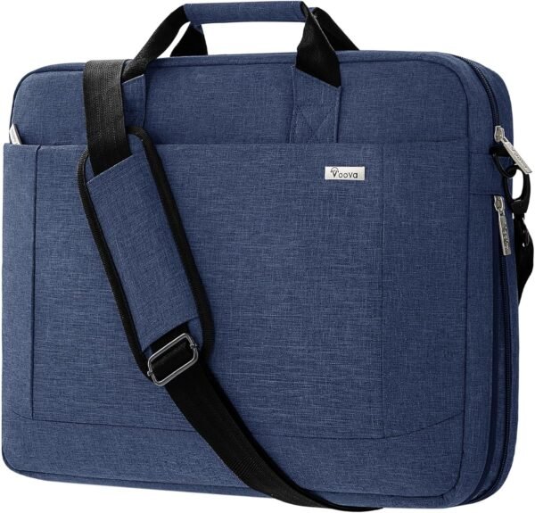 Voova Grand Sacoche pour Ordinateur Portable 14 15 15.6 16 pouces Sac à bandoulière Sac à main pc 30% de Capacité en Plus Compartiments Durable Épais Imperméable peut être Placé sur la Valise Bleu