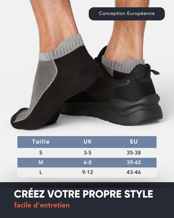 FM London Lot de 8 Paires de Chaussettes pour Homme en Bambou, Socquettes pour Homme, Chaussettes de Running, Respirantes, Résistantes aux Odeurs, avec Languette de Protection au Talon – Image 5
