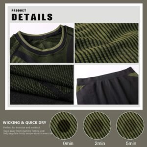 Alternative view of MEETYOO sous Vetement Thermiques Homme, Manche Longue Tee Shirt Thermiques Legging Sport Base Layer sous-Vêtements Ski pour Running Randonnée