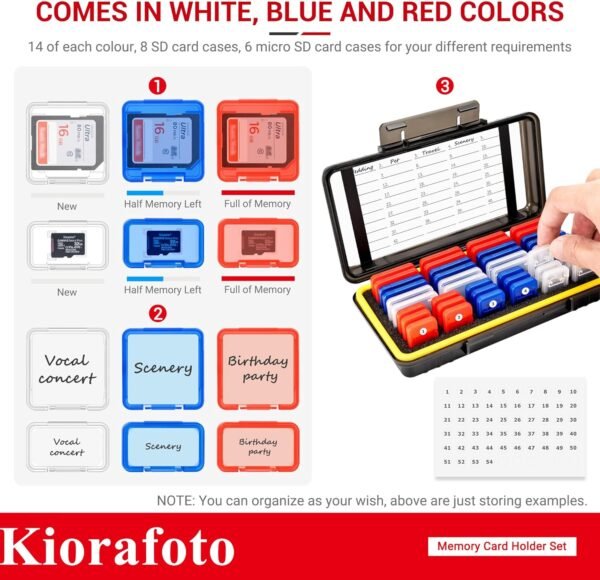 étui pour carte mémoire, Pour 24 SD + 18 Micro SD (avec boîte), Compacte – Image 4