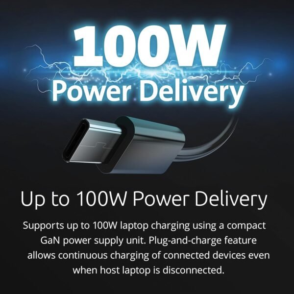 KENSINGTON SD4842P - Station d'accueil USB-C 10-en-1 avec 3 Sorties Vidéo HD 1080p @120Hz, Alimentation 100W, 5 Ports USB Plug & Charge, Coque Externe Fabriquée avec 70% de Matériaux Recyclé K32810EU – Image 4