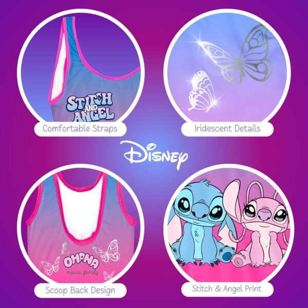 Disney Stitch et Angel Maillot de Bain Une Pièce pour Fille, Maillot de Bain Natation pour Enfant, Tailles 6 à 10 Ans – Image 5